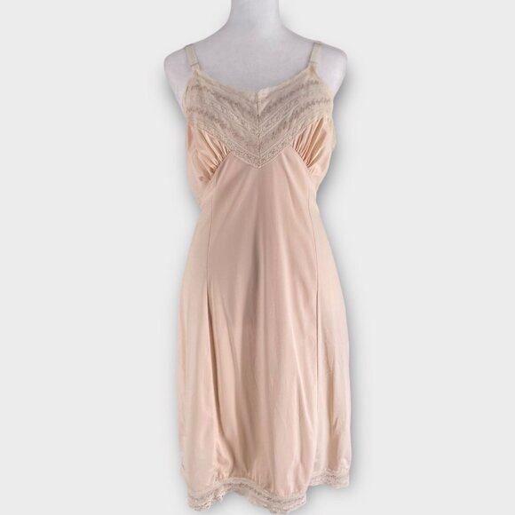 Gaymode JC Penneys Ivory Cream Lace Accent Gown Lingerie Slip Dress 38 - Picture 12 of 13